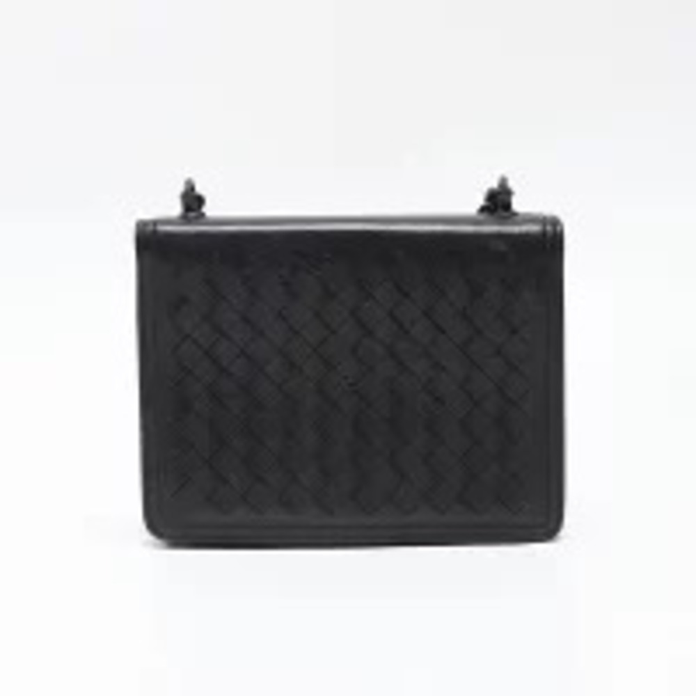 Bottega Veneta Intrecciato Shoulder Bag Black